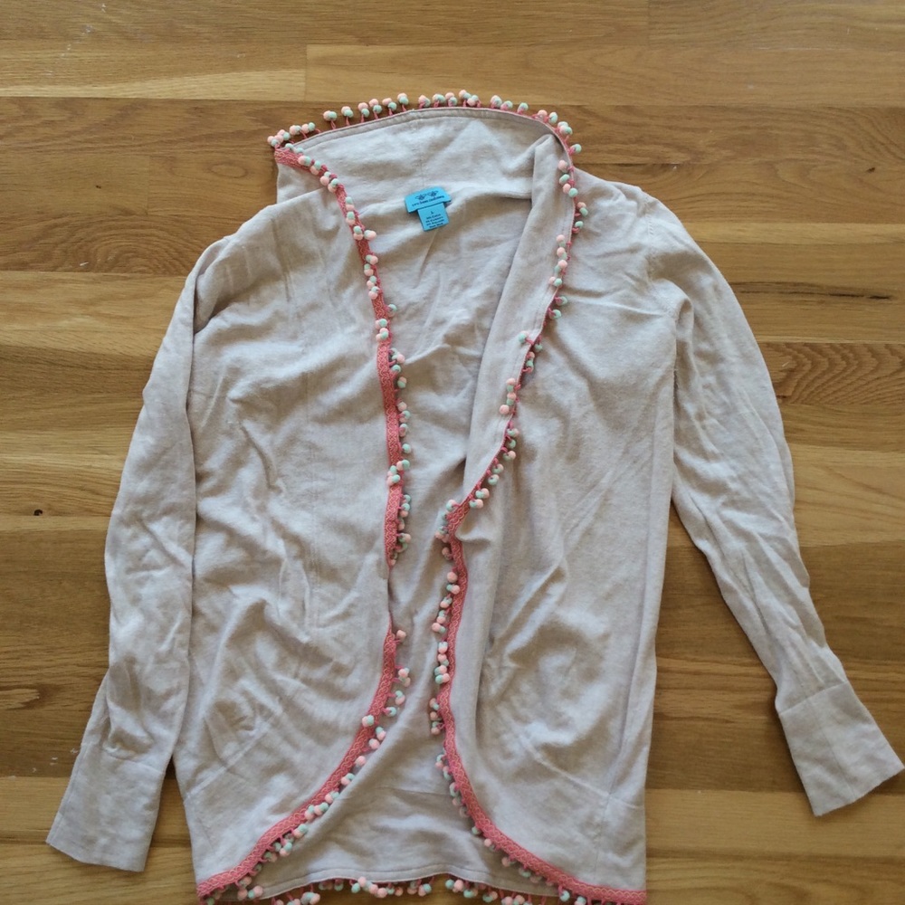 Two Bees Cashmere blend open cardigan, size L